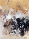 Abstract by Chu Teh-chun, 1967, Mixed media on paper, sold Jun 2005
