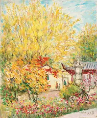 Hu Shanyu, Linyin Temple, Hangzhou, 1979, Oil on canvas
