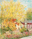 Hu Shanyu, Linyin Temple, Hangzhou, 1979, Oil on canvas