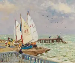 Jacques Bouyssou, Grandcamp Régate, c. 1980s, Oil on canvas