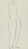 Nu allongé by Sanyu, 1920-1930s, Ink on paper, sold Dec 2017