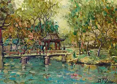 Lin Dachuan, West Lake, Oil on canvas