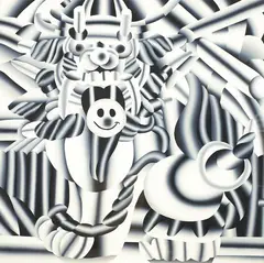 Geoffrey Bouillot, Shisa à la Pastille, 2021, Acrylic on canvas