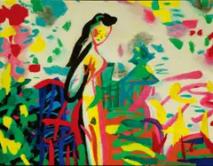 Dennis Hwang, Tender Affection, 1990, Oil on canvas