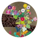 Kansei: Korin Gold; Korin Red Stream (a set of 2) by Takashi Murakami, 2007 ; 2009, Offset lithograph, sold Dec 2011