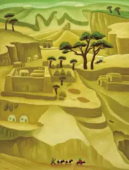 Household near the Mound by He Xuesheng, 2005, Oil on canvas, sold Jun 2008