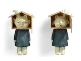 Moe Nakamura, Home (a set of 2), 2010, Insulation, cement, linen, oil paint, veneer