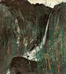 Wu Guanzhong, Mountain Bamboo, 1975, Oil on board