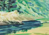 Rusong Xiao, Creek, Watercolor on paper