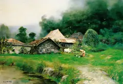 Pan Honghai, Indonesian Scenery, 1994, Oil on canvas