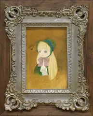 Miss Moss Green by Tomoko Nagai, 2020, Water color,acrylic,pencil, color pencil on paper, sold Jun 2023