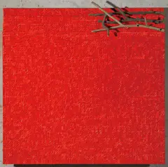 Weeping by Pu Tsong, 1989, Oil and branches on canvas, sold Dec 2007
