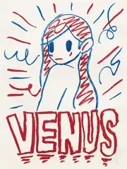 Takeru Amano, Venus #23025, 2023, Oil stick on paper