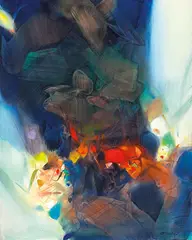 Chu Teh-chun, Matiere Dominee, 1992, Oil on canvas