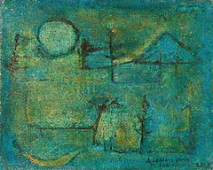 Zao Wou-ki, 14.09.50, 1950, Oil on canvas mounted onto cardboard