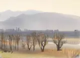 Shiy De-jinn, Autumn Field, 1976, Watercolor on paper