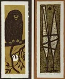 Chin Sung, Waiting; Morning (A Pair), 1969, Etching on paper