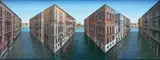 Patrick Hughes, Deceptivenice, 2008, Collage and oil on board, edition no. 3/5