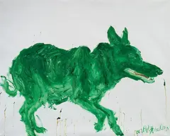 Zhou Chunya, Green Dog, 2002, Oil on canvas