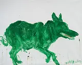 Zhou Chunya, Green Dog, 2002, Oil on canvas