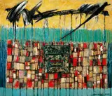 John Way, Vitreous Enamel No. 19, 2000, Mixed media on canvas