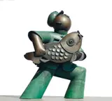 Jiang Shuo, Red Guard with Fish, Bronze, limited edition of 6