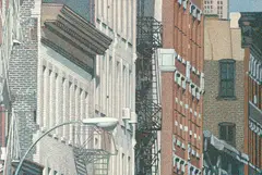 Han Hsiang-ning, Facade West Broadway, 1983, Acrylic on canvas