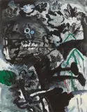 Antoni Clavé, Guerrier aux feuilles, 1973, Oil on canvas