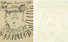 Pablo Picasso, Roi et Reine (a set of two), 1967-1970, Pen and ink on paper