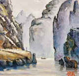 Tu Ke, Li River, Guilin, Oil on paper