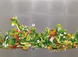 Akiko Sumiyoshi, Parade (Giraffe), 2021, Mixed, media silver leaf  on board