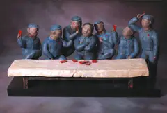Qu Guangci, Last Dinner - Mourn, 2005, Fibre glass, painted bronze, numbered 3/7