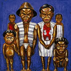 Wu Tien-chang, Yami (Taiwanese Aborigines), 1992, Oil on canvas