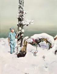 Lonely Tree by Tu Hongtao, 2006, Oil on canvas, offered Dec 2011