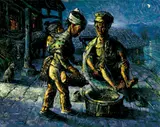 Luo Zhongli, Peasant Life of Ban Shan, 1993, Oil on canvas