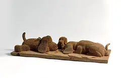 Shih Hui-min, Playmate, 2014, Wooden sculpture (Camphor wood)
