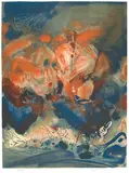 Chu Teh-chun, Dusk; Abstract Halidome; Pastoral  (a set of 3), 2002 ; 2003 ; 2008, Lithograph, edition 109/150 (Dusk); 13/150 (Abstract Halidome); 71/150 (Pastoral)