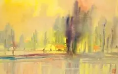 Hometown by Wang Pan-yuan, Watercolor on paper, sold Jul 2020