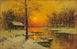 Yan Wenliang, Winter Sunset, Oil on canvas