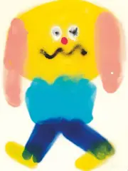 Jon Burgerman, Mumble Dog, 2021, Spray Paint on Paper