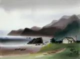 Seashore of California by Shiy De-jinn, 1978, Watercolor on paper, sold Jun 2007