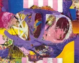 Seleka Muñoz, Wallflower #7, 2023, Oil, charcoal, and spray paint on canvas