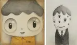 Javier Calleja, 01980; Mr. Eyes (a set of 2), 2017; 2017, Watercolor and pencil on paper