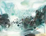 Neige de Mai by Chu Teh-chun, 1987, Oil on canvas, offered Dec 2019
