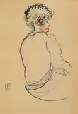 Sanyu, Woman with Curly Hair, c. 1920s-1930s, Ink and watercolor on paper