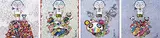 Obliterate the Self and Even a Fire is Cool;  Kaikai Kiki & Me: On the Blue Mound of the Dead;  Dob & Me: On the Red Mound of the Dead;  I Met a Panda Family (a set of 4) by Takashi Murakami, 2013, Limited print, edition no. 29/300; 65/300; 55/300; 137/300, sold Dec 2017