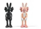 Kaws, Accomplice (Black, Pink) (a set of 2), 2002, Painted cast vinyl, edition of 500 (Black); edition of 1,000 (Pink)