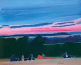 André Brasilier, Le Retour des cavaliers, 1998, Oil on canvas