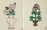 Sanyu, Roses; Evergreen Tree (A Pair), 1932, Watercolor on paper