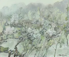 A Timely Snow by Hong Ling, 2002, Oil on canvas, offered Jun 2018